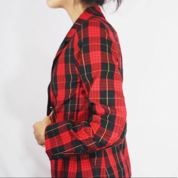 Red Plaid Blazer - Picture 2 of 3